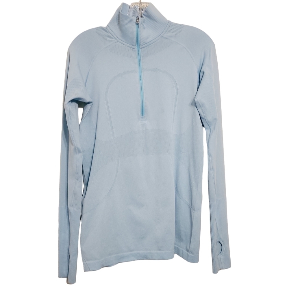 Lululemon | Women's Sky Blue Run Swiftly Half Zip-Up Pullover (Size Small)
